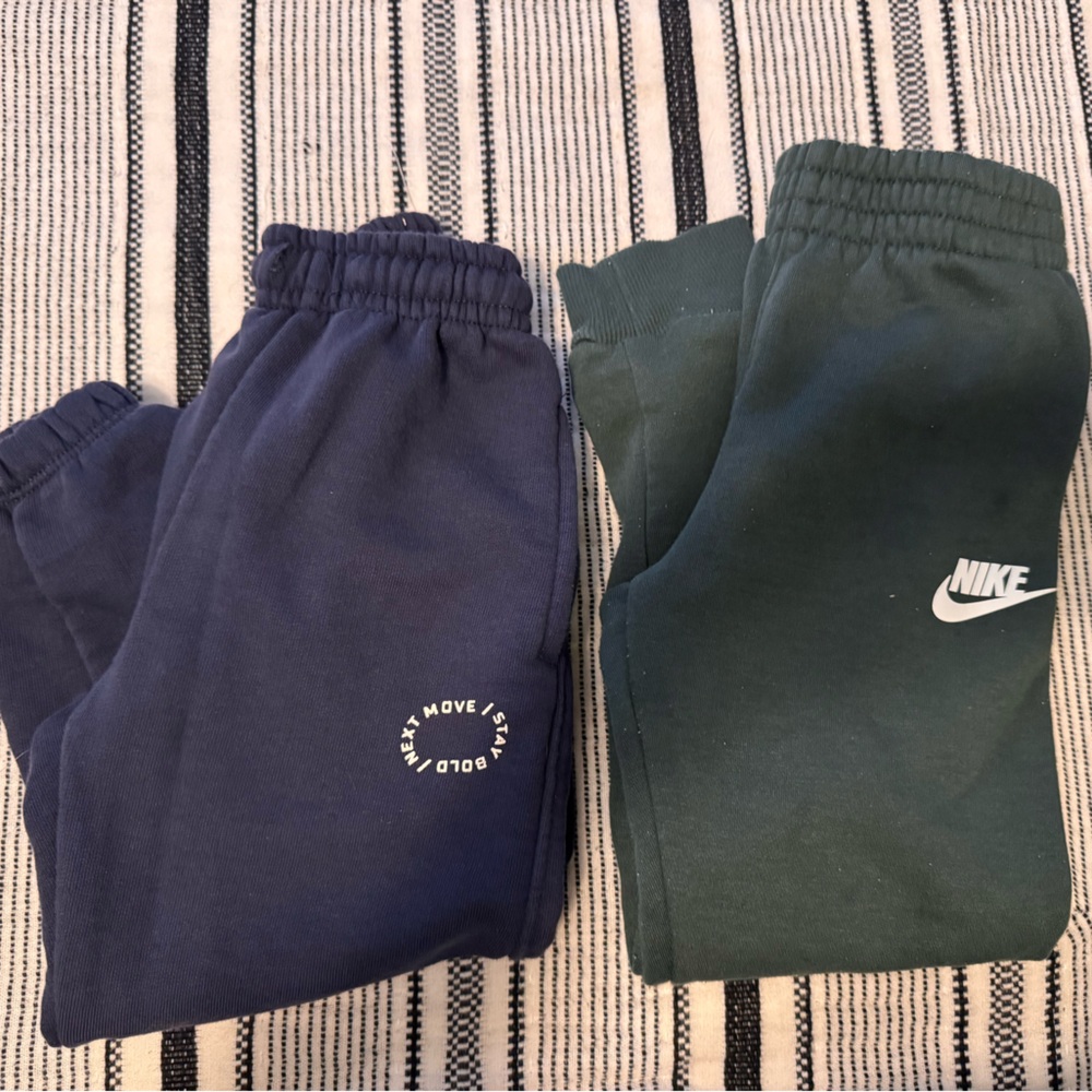 Nike Kids Navy & Forest Green Sweatpants Duo